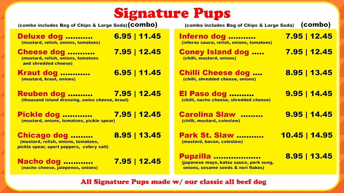 Pampered Pup Menu - Image 1